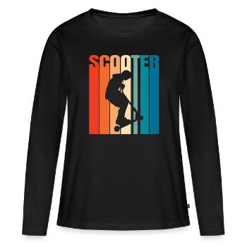 Scooter Scooter Scooter Cadeau - T-shirt manches longues Premium bio Femme - noir - Devant - Julia (174cm)