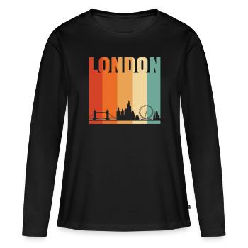 Londres - T-shirt manches longues Premium bio Femme - noir - Devant - Julia (174cm)