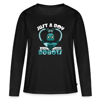 Roboter - Frauen Premium Bio Langarmshirt - Schwarz - Vorne - Julia (174cm)