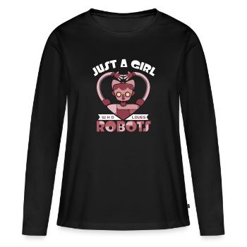Roboter - Frauen Premium Bio Langarmshirt - Schwarz - Vorne - Julia (174cm)