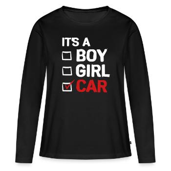 Auto - Frauen Premium Bio Langarmshirt - Schwarz - Vorne - Julia (174cm)