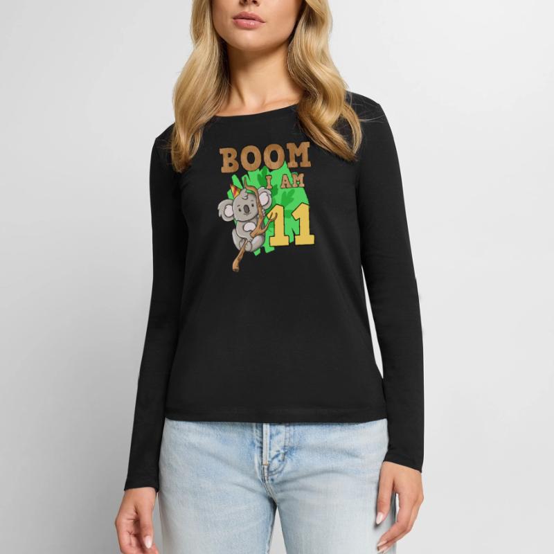 11 ° compleanno koala Maglia a maniche lunghe ecologica premium da donna