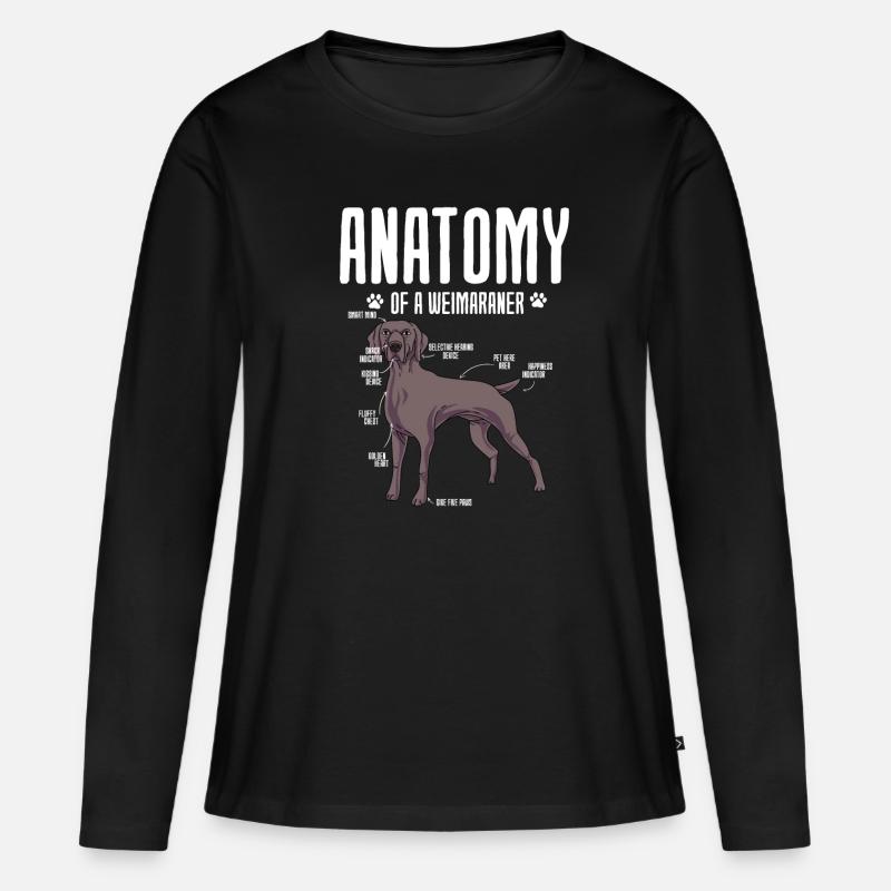 Weimaraner - Frauen Premium Bio Langarmshirt - Schwarz