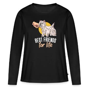 Terrier des Highlands de l’Ouest - T-shirt manches longues Premium bio Femme - noir - Devant - Julia (174cm)