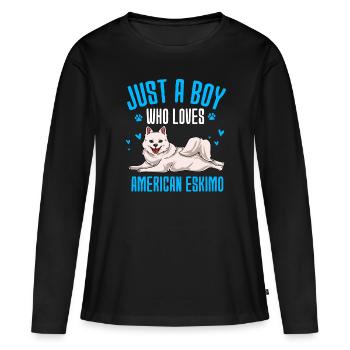 Esquimau d’Amérique - T-shirt manches longues Premium bio Femme - noir - Devant - Julia (174cm)