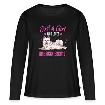 Esquimau d’Amérique - T-shirt manches longues Premium bio Femme - noir - Devant - Julia (174cm)