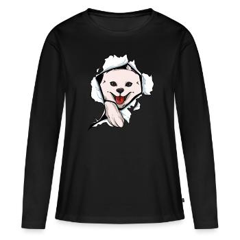 Esquimau d’Amérique - T-shirt manches longues Premium bio Femme - noir - Devant - Julia (174cm)