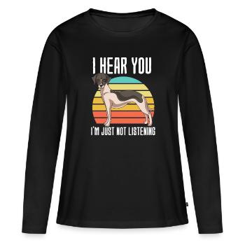 Whippet - Frauen Premium Bio Langarmshirt - Schwarz - Vorne - Julia (174cm)