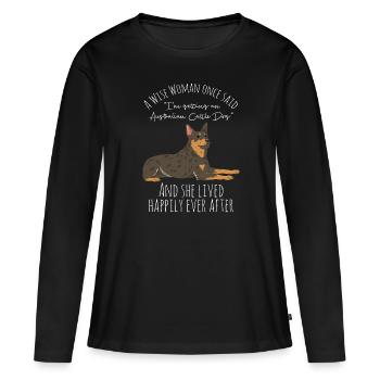 Australian Cattle Dog - Frauen Premium Bio Langarmshirt - Schwarz - Vorne - Julia (174cm)