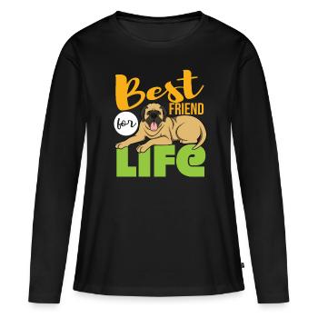Mâtin - T-shirt manches longues Premium bio Femme - noir - Devant - Julia (174cm)