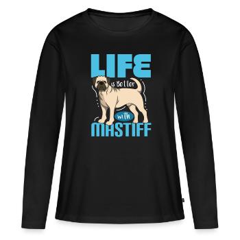 Mâtin - T-shirt manches longues Premium bio Femme - noir - Devant - Julia (174cm)