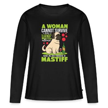 Mâtin - T-shirt manches longues Premium bio Femme - noir - Devant - Julia (174cm)