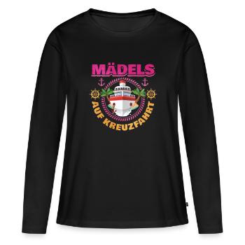 Mädels Auf Kreuzfahrt - Frauen Premium Bio Langarmshirt - Schwarz - Vorne - Julia (174cm)