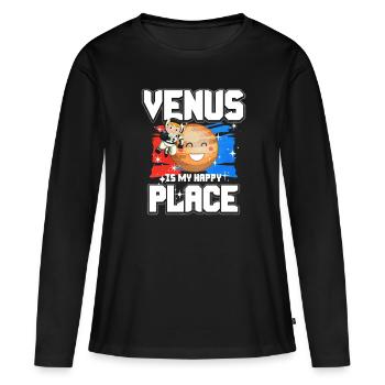 Venus Planet Geschenk - Frauen Premium Bio Langarmshirt - Schwarz - Vorne - Julia (174cm)