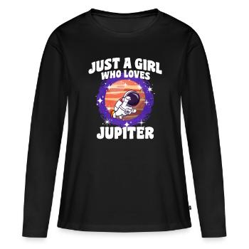 Fille Jupiter Cadeau - T-shirt manches longues Premium bio Femme - noir - Devant - Julia (174cm)