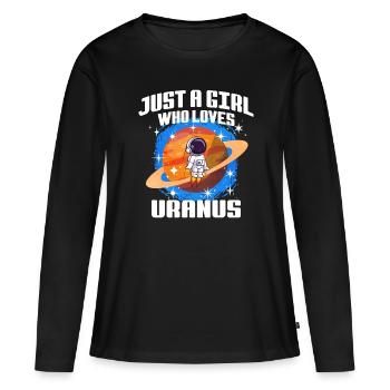 Fille Uranus Cadeau - T-shirt manches longues Premium bio Femme - noir - Devant - Julia (174cm)