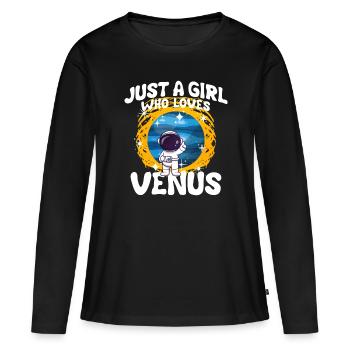 Fille Vénus Cadeau - T-shirt manches longues Premium bio Femme - noir - Devant - Julia (174cm)