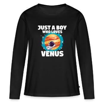 Venus Planet Geschenk - Frauen Premium Bio Langarmshirt - Schwarz - Vorne - Julia (174cm)