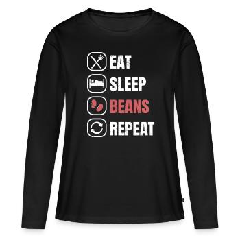 Haricots - T-shirt manches longues Premium bio Femme - noir - Devant - Julia (174cm)
