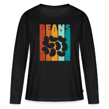 Haricots - T-shirt manches longues Premium bio Femme - noir - Devant - Julia (174cm)