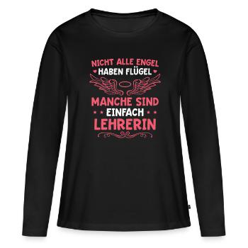 Lehrkraft Schule Klassenlehrerin Lehrerin - Frauen Premium Bio Langarmshirt - Schwarz - Vorne - Julia (174cm)
