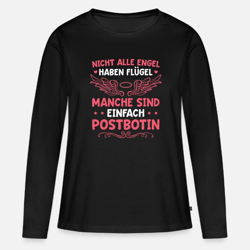 Post Briefträgerin Postbotin - Frauen Premium Bio Langarmshirt - Schwarz