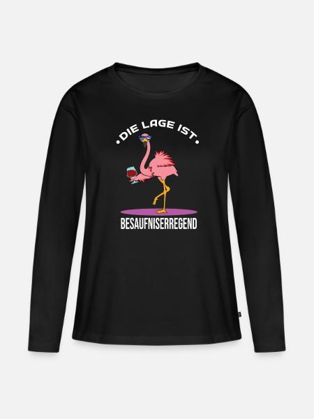 Die Lage ist Besaufniserregend - Frauen Premium Bio Langarmshirt - Schwarz