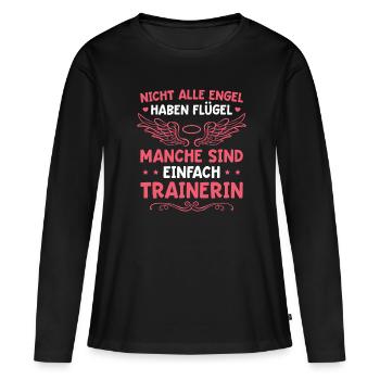 Sportverein Fußballtrainerin Personal Trainerin - Frauen Premium Bio Langarmshirt - Schwarz - Vorne - Julia (174cm)