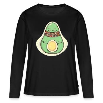 Méditer la relaxation hippie à l’avocat - T-shirt manches longues Premium bio Femme - noir - Devant - Julia (174cm)