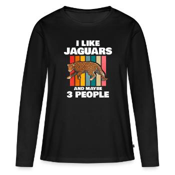 Jaguar - T-shirt manches longues Premium bio Femme - noir - Devant - Julia (174cm)