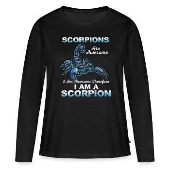 Scorpion - T-shirt manches longues Premium bio Femme - noir - Devant - Julia (174cm)