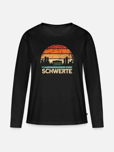 Schwerte - Frauen Premium Bio Langarmshirt - Schwarz