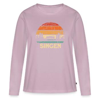 Singen - Frauen Premium Bio Langarmshirt - Altrosa - Vorne - Julia (174cm)