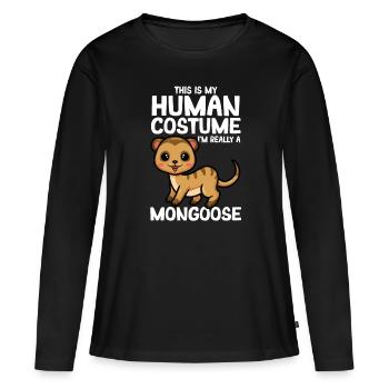 Mangoustes Mangoustes Suricates - T-shirt manches longues Premium bio Femme - noir - Devant - Julia (174cm)