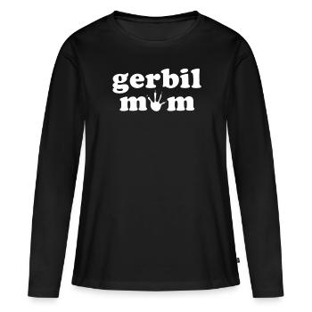 Gerbille - T-shirt manches longues Premium bio Femme - noir - Devant - Julia (174cm)
