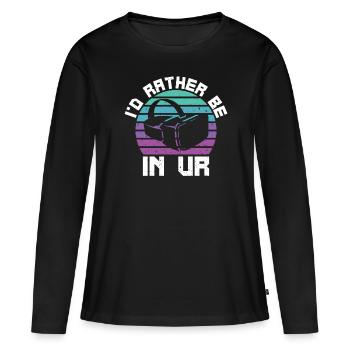 Virtual Reality VR Geschenk - Frauen Premium Bio Langarmshirt - Schwarz - Vorne - Julia (174cm)