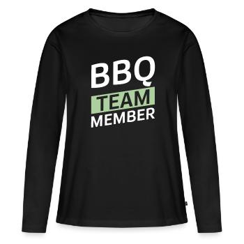 Équipe Bbq - T-shirt manches longues Premium bio Femme - noir - Devant - Julia (174cm)