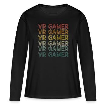 Virtual Reality VR Geschenk - Frauen Premium Bio Langarmshirt - Schwarz - Vorne - Julia (174cm)