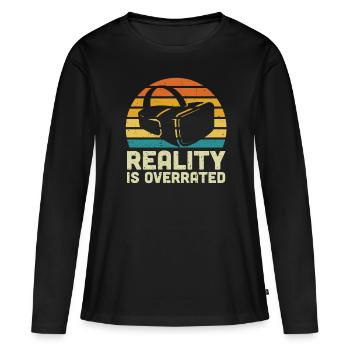 Virtual Reality VR Geschenk - Frauen Premium Bio Langarmshirt - Schwarz - Vorne - Julia (174cm)