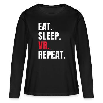 Virtual Reality VR Geschenk - Frauen Premium Bio Langarmshirt - Schwarz - Vorne - Julia (174cm)