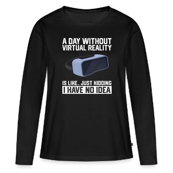 Virtual Reality VR Geschenk - Frauen Premium Bio Langarmshirt - Schwarz - Vorne - Julia (174cm)