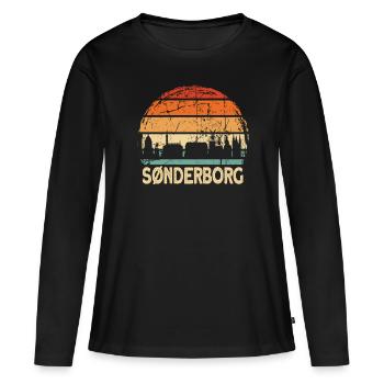 Canton de Sønderborg - T-shirt manches longues Premium bio Femme - noir - Devant - Julia (174cm)