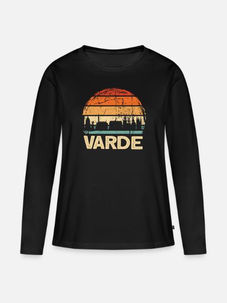 Varde - Frauen Premium Bio Langarmshirt - Schwarz