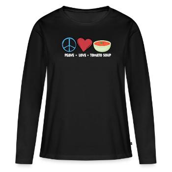 Soupe aux tomates - T-shirt manches longues Premium bio Femme - noir - Devant - Julia (174cm)