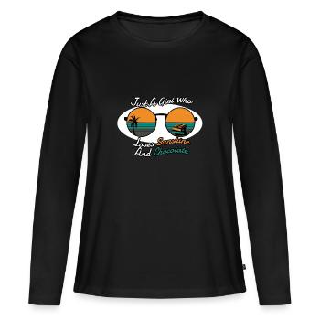 Chocolat - T-shirt manches longues Premium bio Femme - noir - Devant - Julia (174cm)