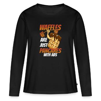 Gaufre - T-shirt manches longues Premium bio Femme - noir - Devant - Julia (174cm)
