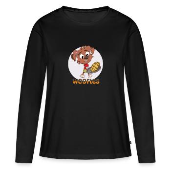Gaufre - T-shirt manches longues Premium bio Femme - noir - Devant - Julia (174cm)