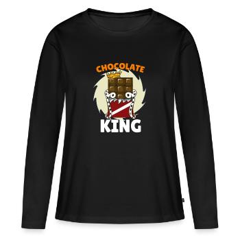 Chocolat - T-shirt manches longues Premium bio Femme - noir - Devant - Julia (174cm)