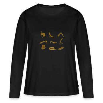 Schokolade - Frauen Premium Bio Langarmshirt - Schwarz - Vorne - Julia (174cm)