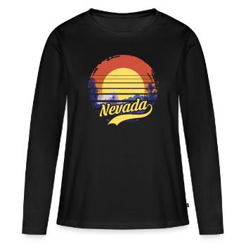 Nevada - T-shirt manches longues Premium bio Femme - noir - Devant - Julia (174cm)